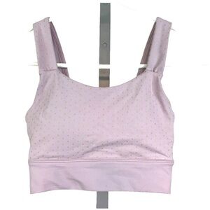 Lavender Polka Dot Women's Longline Sports Bra